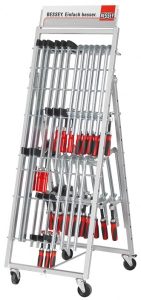 Мобильный стеллаж для струбцин BESSEY ZW, с товаром BE-ZW1-A01-2K