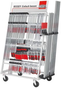 Мобильный стеллаж для струбцин BESSEY ZW, с товаром BE-ZW2-A99