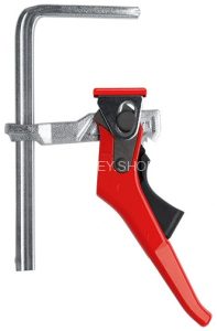 Цельностальная настольная струбцина BESSEY GTR, с рычажной ручкой, 160х60 мм. BE-GTR16S6H